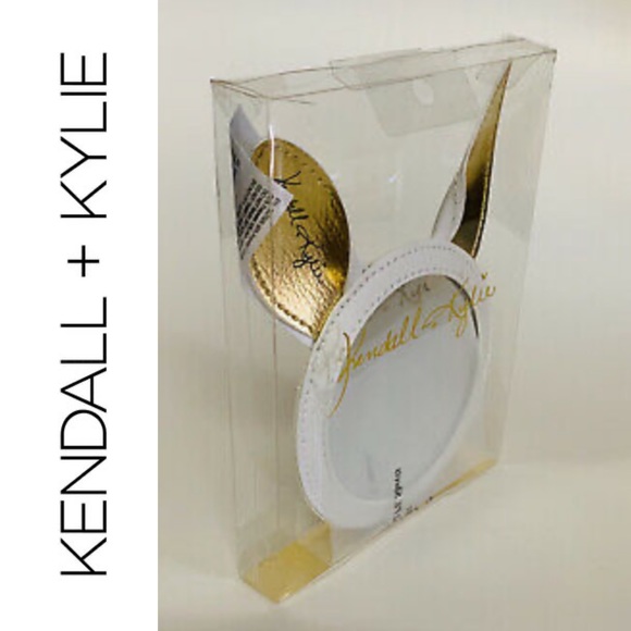 Kendall & Kylie Other - Kendall Kylie mirror ears white gold new leather soft bunny cosmetic makeup